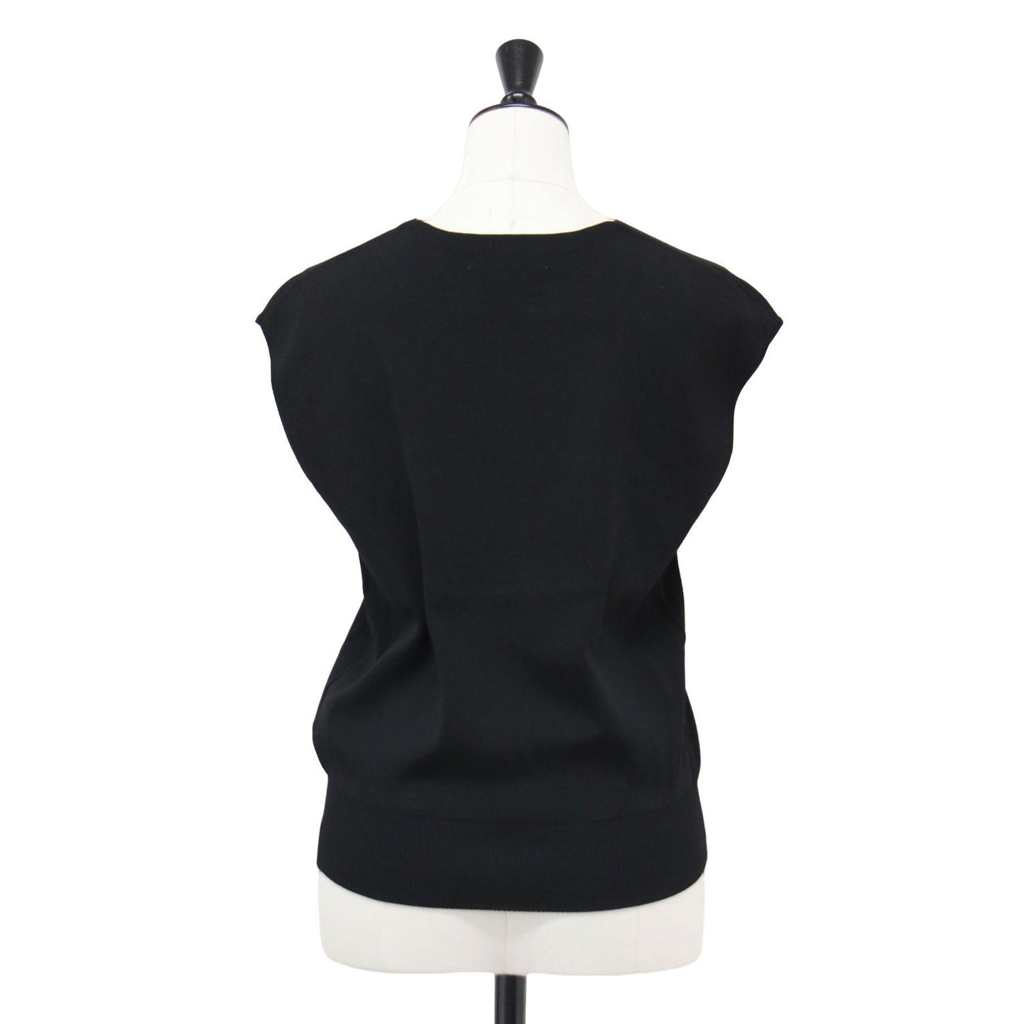 24春夏 Vネック ノースリーブ ニット / プルオーバー リブ ハイゲージ