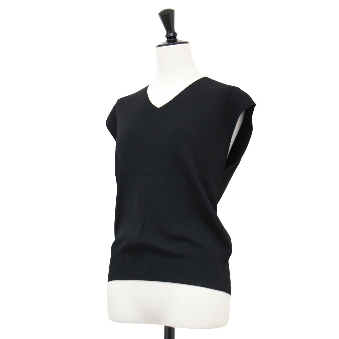 24春夏 Vネック ノースリーブ ニット / プルオーバー リブ ハイゲージ