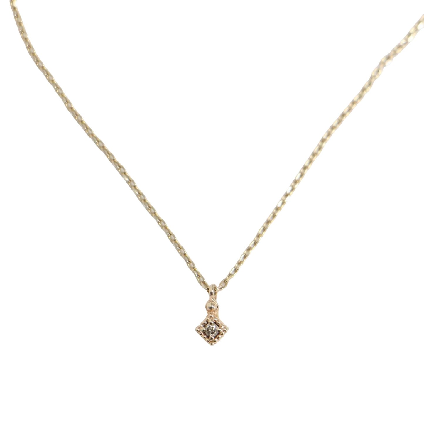 K10YG ダイヤモンド ネックレス / ひし形 チェーン