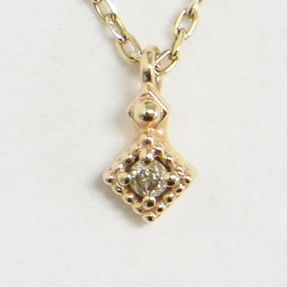 K10YG ダイヤモンド ネックレス / ひし形 チェーン