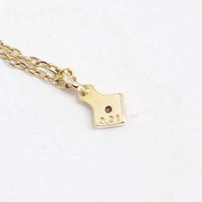 K10YG ダイヤモンド ネックレス / ひし形 チェーン