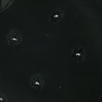 23春夏 ブラックフラワー ショートシャツ ブラウス / プルオーバー 長袖 シアー タック