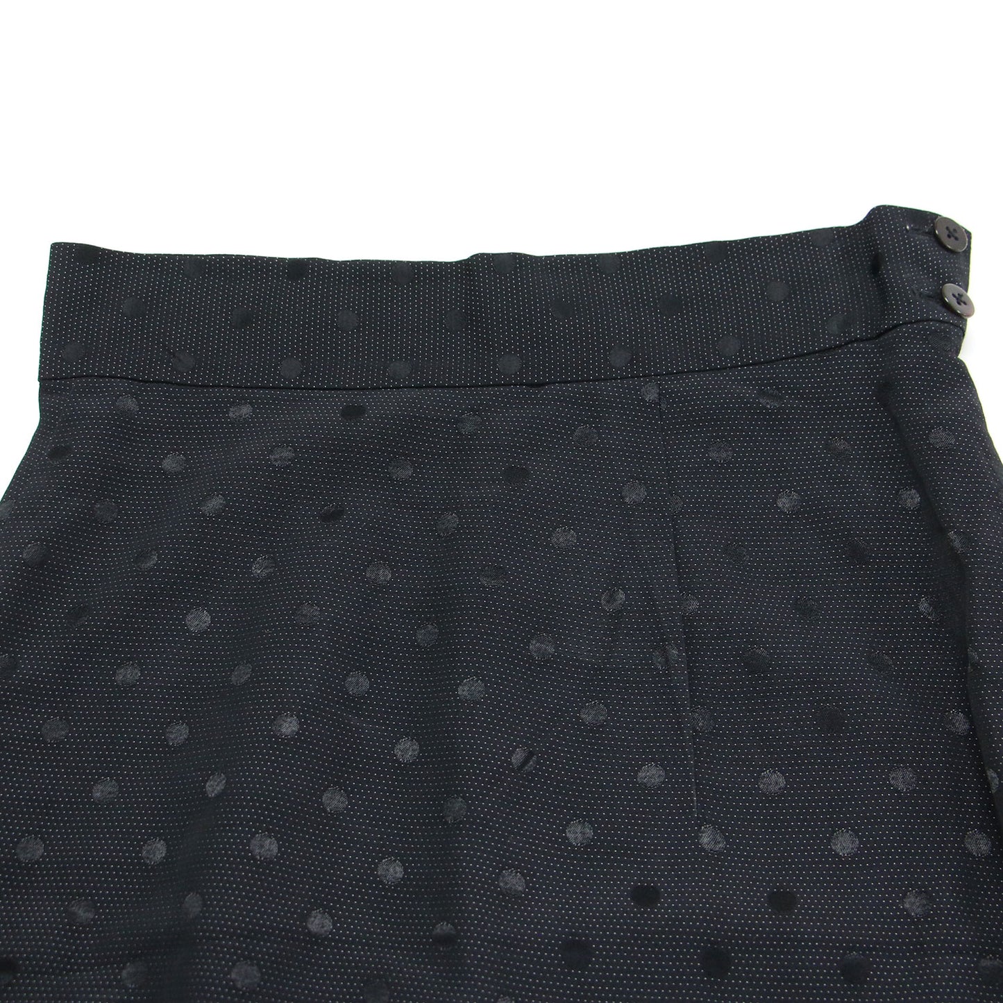 21春夏 シャドードット ロング セミタイト スカート / Iライン アシンメトリー スリット モード ジャガード