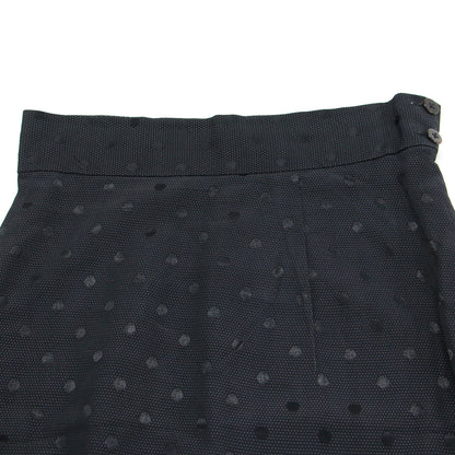 21春夏 シャドードット ロング セミタイト スカート / Iライン アシンメトリー スリット モード ジャガード