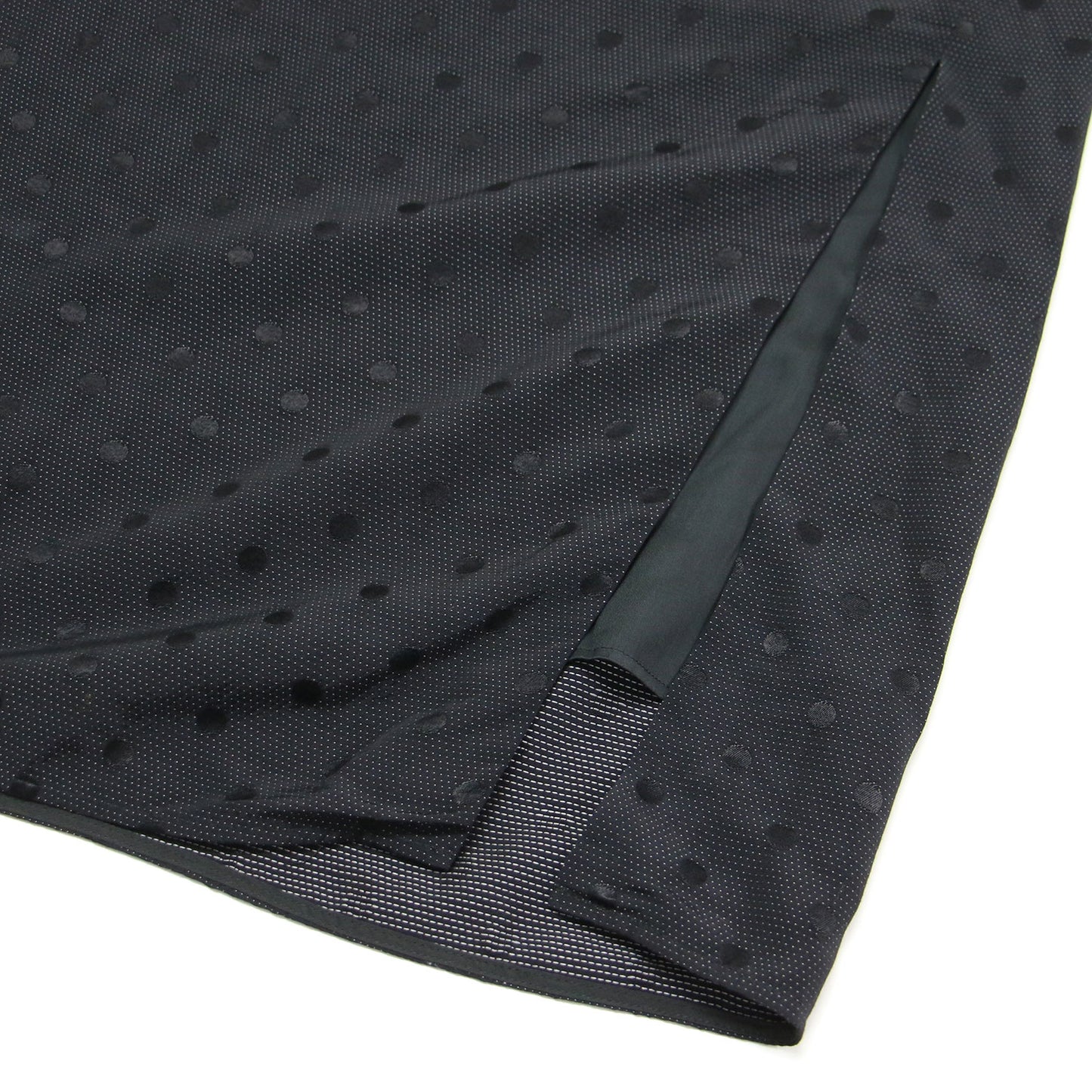 21春夏 シャドードット ロング セミタイト スカート / Iライン アシンメトリー スリット モード ジャガード