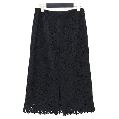 総レース タイトスカート / ペンシルスカート 膝丈 スリット Iライン 刺繍