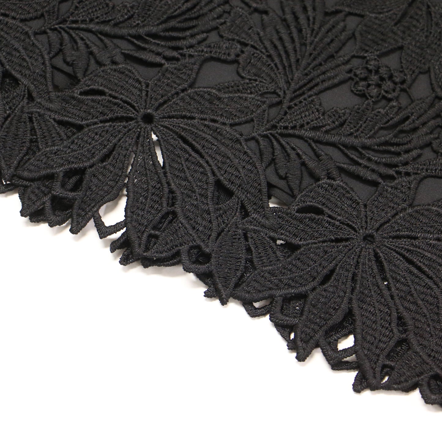 総レース タイトスカート / ペンシルスカート 膝丈 スリット Iライン 刺繍