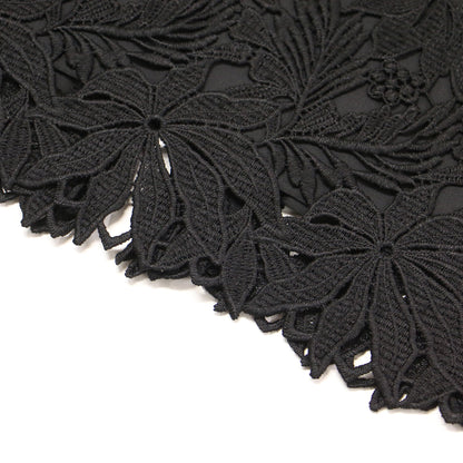 総レース タイトスカート / ペンシルスカート 膝丈 スリット Iライン 刺繍