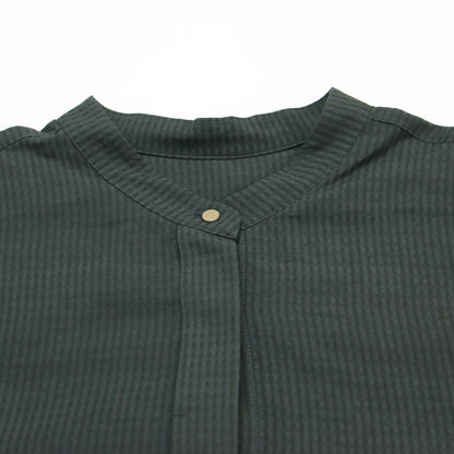 23秋冬 ドレープ ドビー クロス チュニック ブラウス / チュニック 長袖 ノーカラー ペプラム フレア