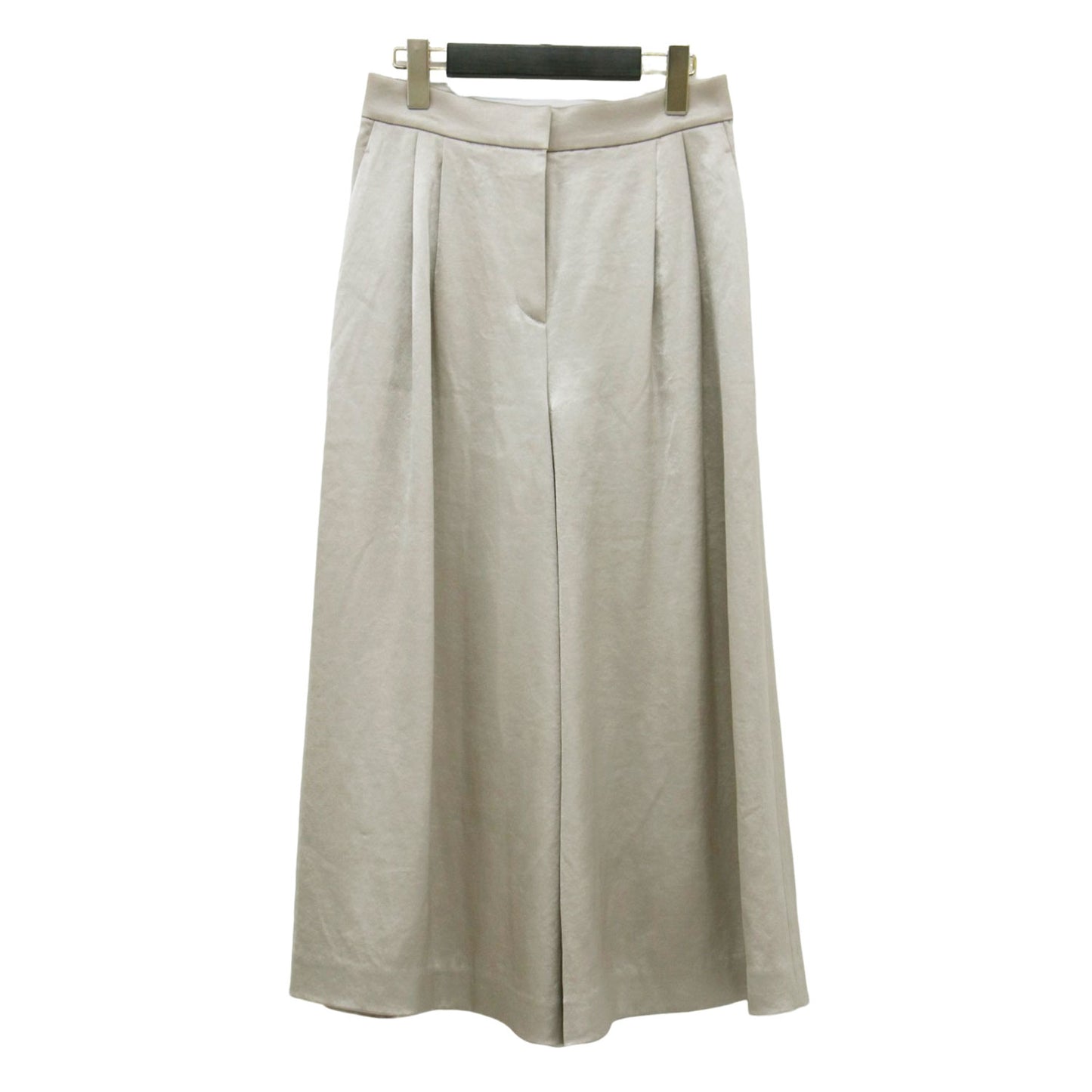 21春夏 サテン タック ミモレ丈 パンツ / Canal Posey ワイドパンツ ストレッチ