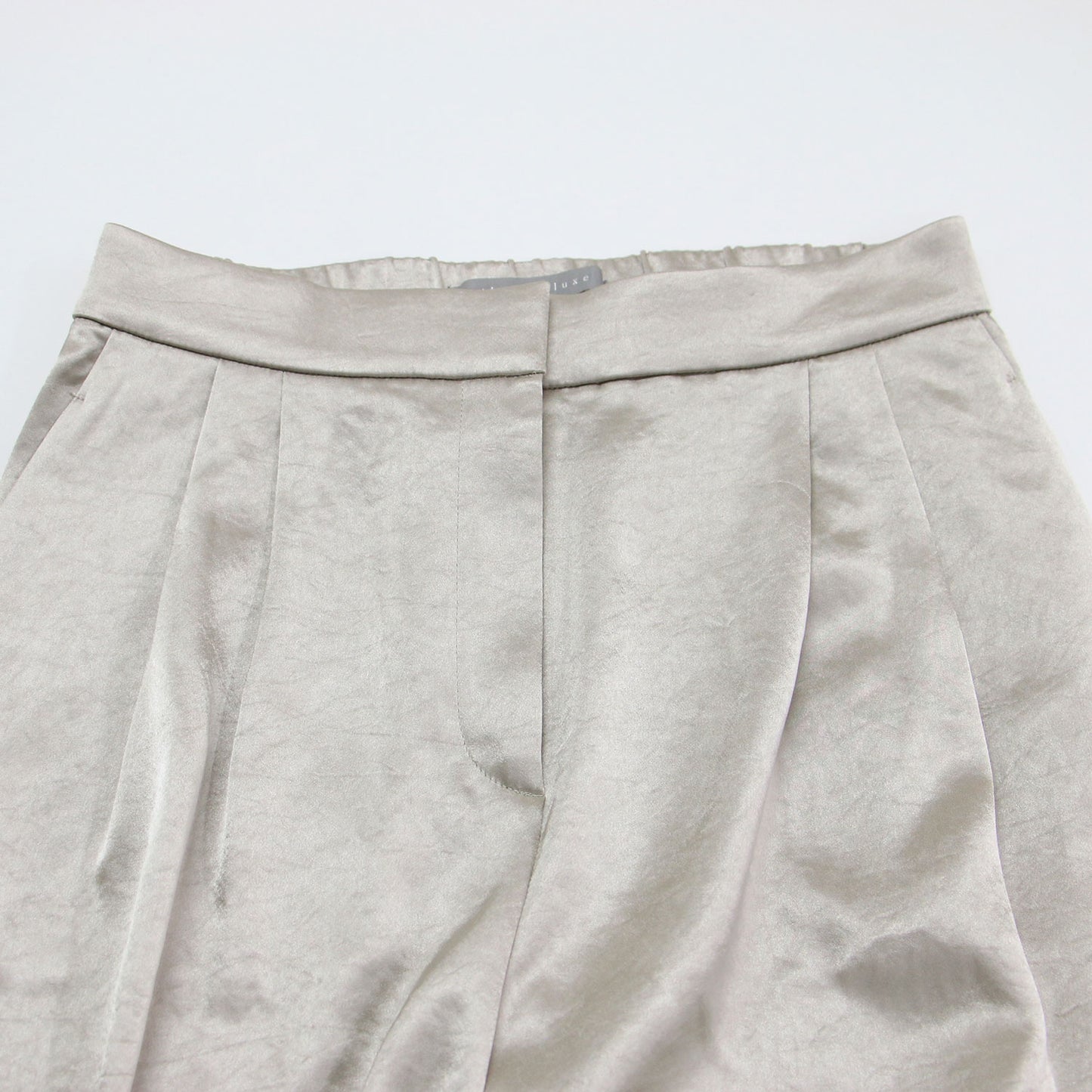 21春夏 サテン タック ミモレ丈 パンツ / Canal Posey ワイドパンツ ストレッチ