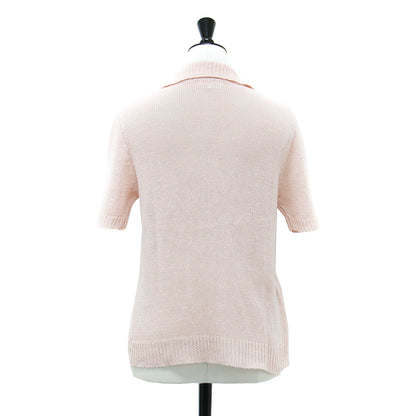 23春夏 襟付き 半袖 カーディガン / ニット ローゲージ リネン