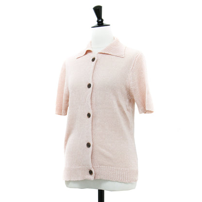 23春夏 襟付き 半袖 カーディガン / ニット ローゲージ リネン