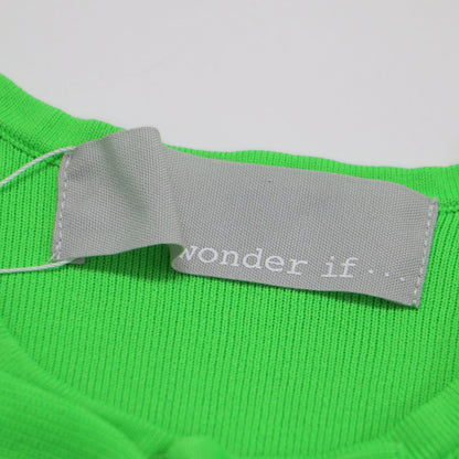 24春夏 センター フリル ノースリーブ ワンピース / ミディ丈 ニット ウエスト切替