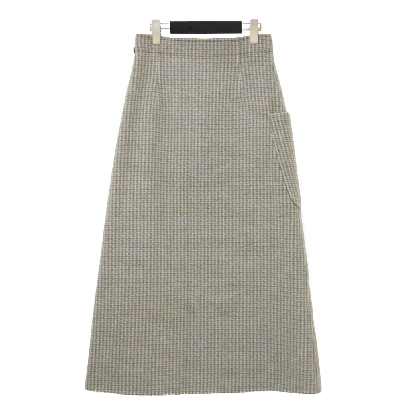 23秋冬 リバー 巻きスカート / ラップスカート ロング丈 リバーシブル チェック ウール コットン