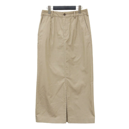 23秋冬 ローライズ チノ アイライン スカート / タイトスカート マキシ丈 スリット コットン