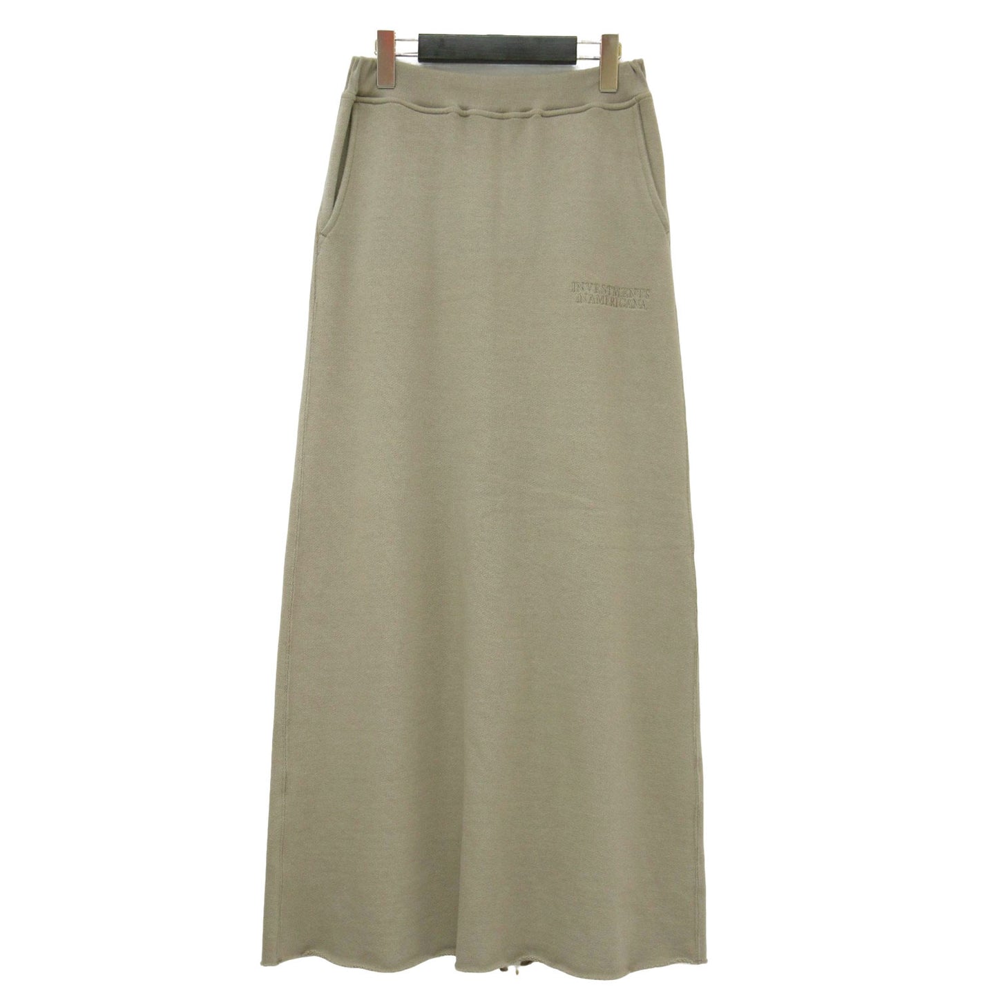 × Deuxieme Classe 別注 22春夏 スウェット ロングスカート / マキシ丈 フレア ウエストゴム スリット 刺繍 コットン