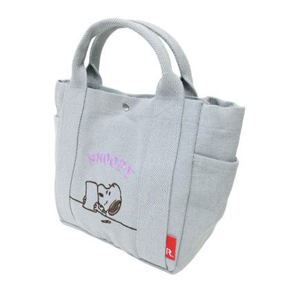 × PEANUTS ロゴ 刺繍 キャンバス トートバッグ / ハンドバッグ コットン