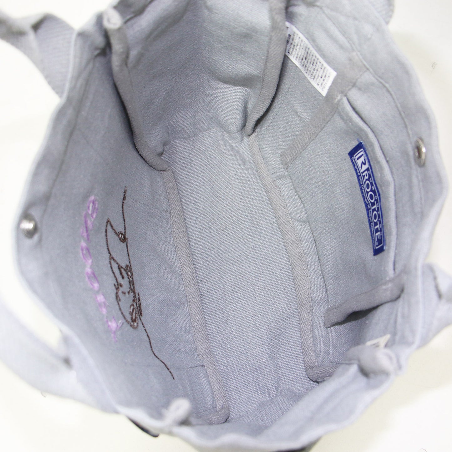 × PEANUTS ロゴ 刺繍 キャンバス トートバッグ / ハンドバッグ コットン