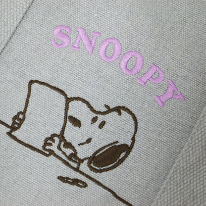 × PEANUTS ロゴ 刺繍 キャンバス トートバッグ / ハンドバッグ コットン