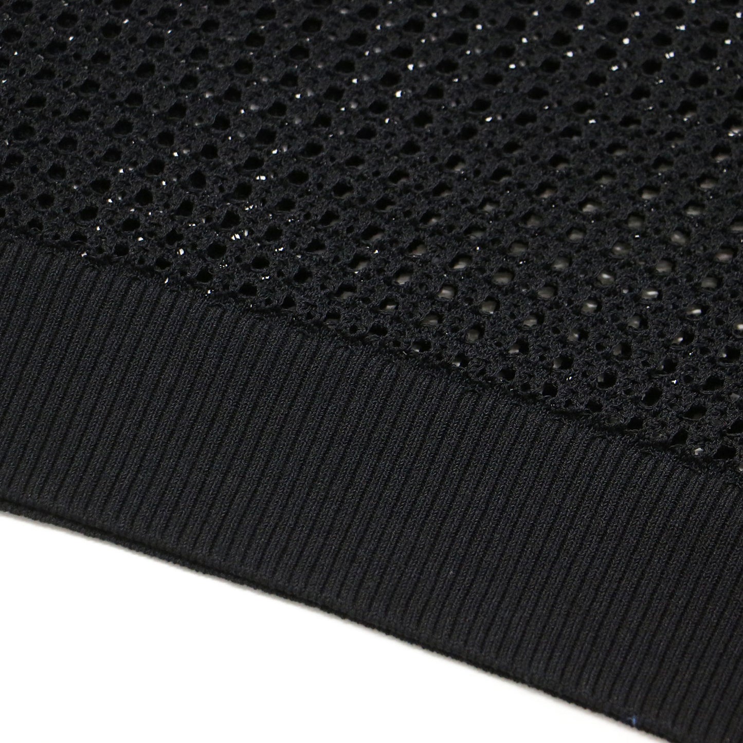 25春夏 透かし編み フレンチスリーブ ニット / Suffork Hella Sweater プルオーバー クルーネック アイレット柄 シアー