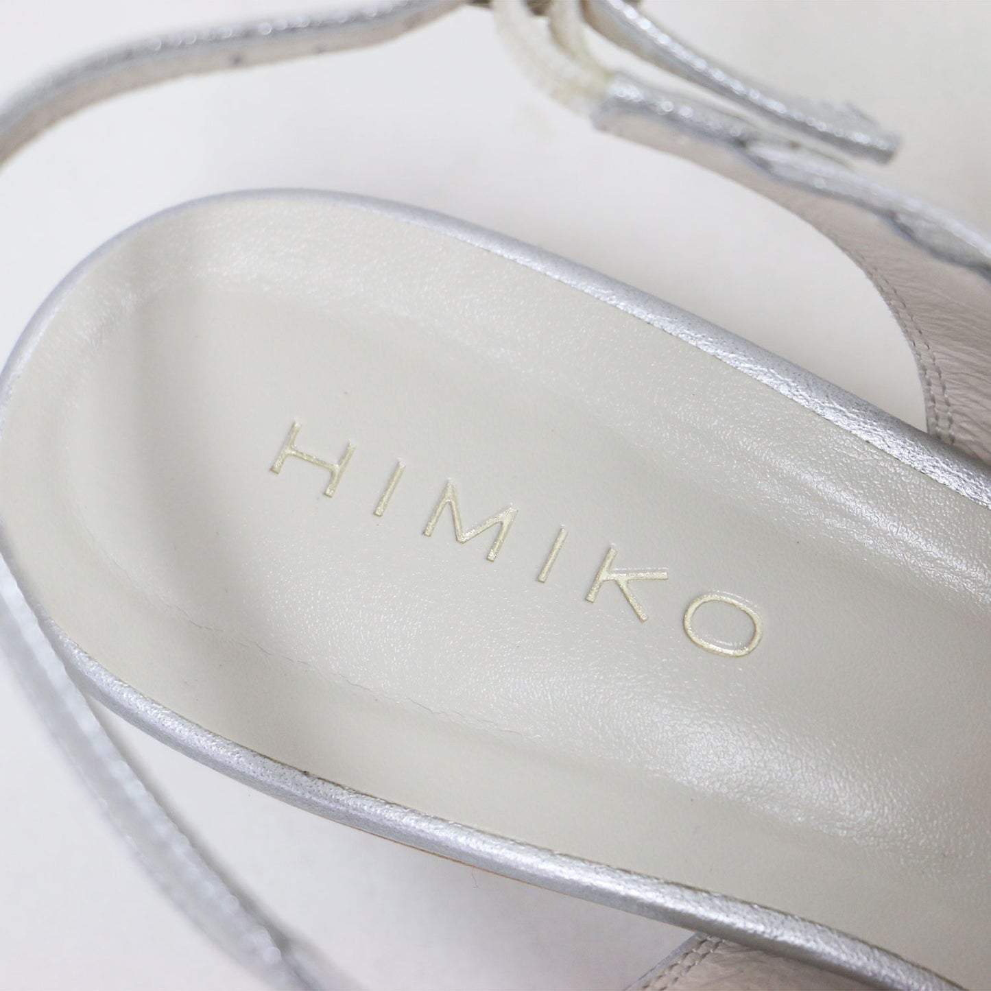 25春夏 クロス メッシュ ローヒール サンダル / スクエアトゥ メタリック ストラップ レザー