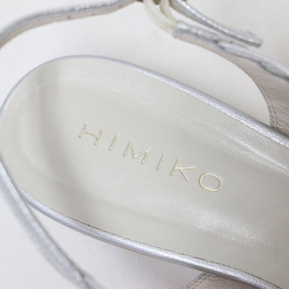 25春夏 クロス メッシュ ローヒール サンダル / スクエアトゥ メタリック ストラップ レザー