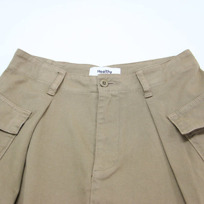 24秋冬 チノ フレア スカート / Grapefruit ロング丈 Aライン ワークポケット コットン