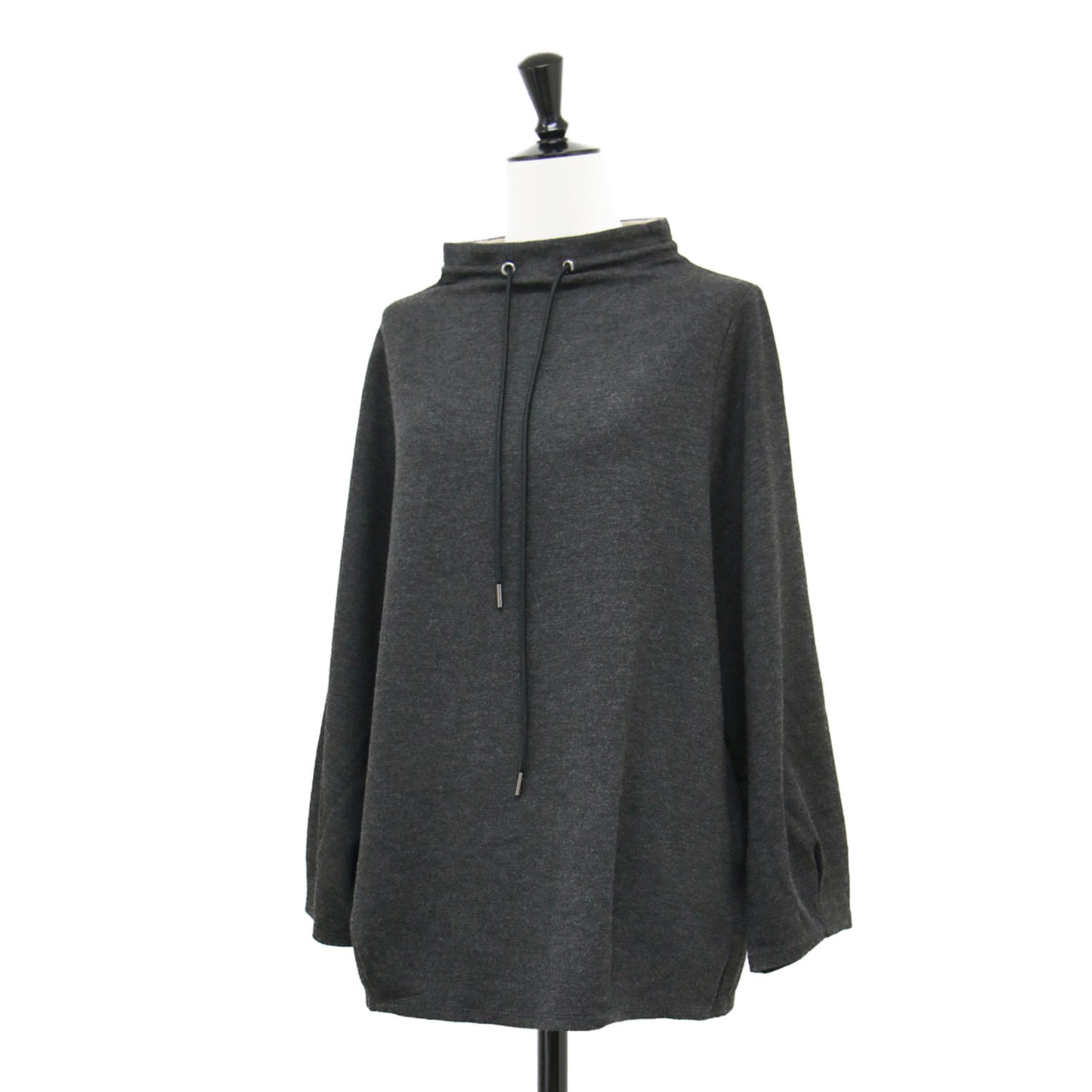 ボトルネック ドローストリング プルオーバー トップス / DOUBLE KNIT LT DRAWSTRING TOP カットソー 長袖