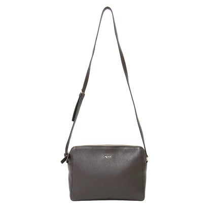 シュリンクレザー ショルダーバッグ / iris ポシェット クロスボディ 肩掛け メタルロゴ 牛革