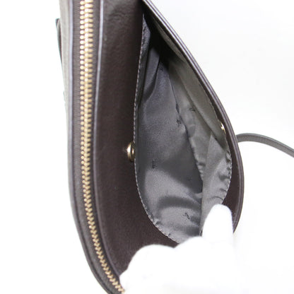 シュリンクレザー ショルダーバッグ / iris ポシェット クロスボディ 肩掛け メタルロゴ 牛革