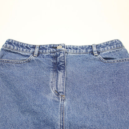 23秋冬 デニム タイト ロング スカート / Iライン スリット コットン