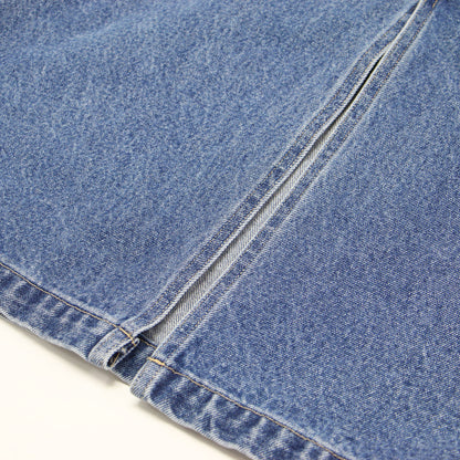 23秋冬 デニム タイト ロング スカート / Iライン スリット コットン