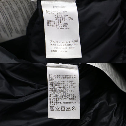 ウォーターリペラント ダウン ジャケット / コート ミドル丈 スタンドカラー フード ウエストベルト 付き フェイクファー ナイロン