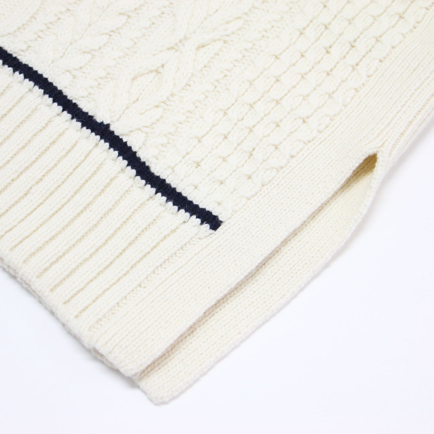 アラン Vネック ニット ベスト / プルオーバー オーバーサイズ ウール