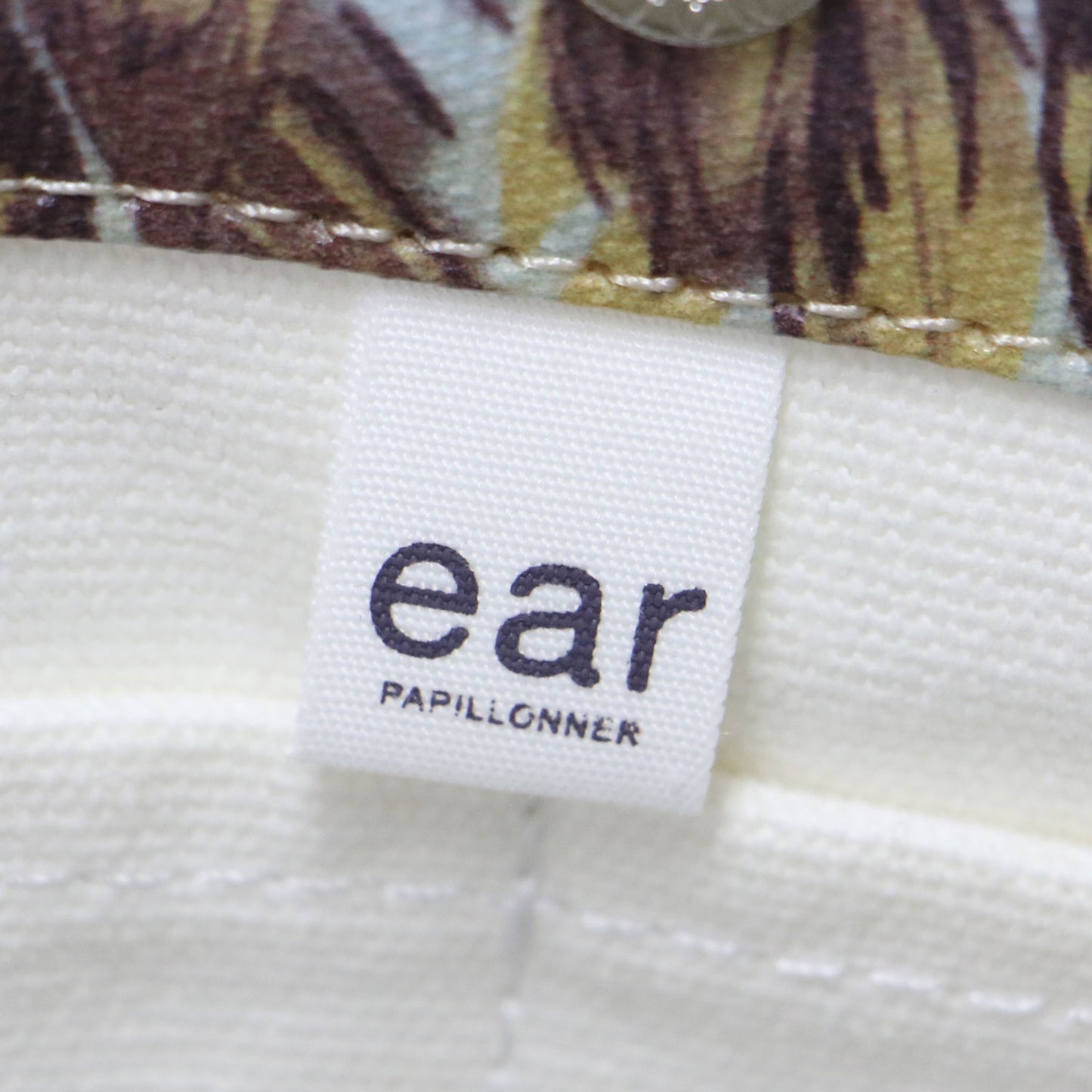 ラミネート 刺繍 2WAY トートバッグ / ショルダー 肩掛け リーフ柄 プリント コットン