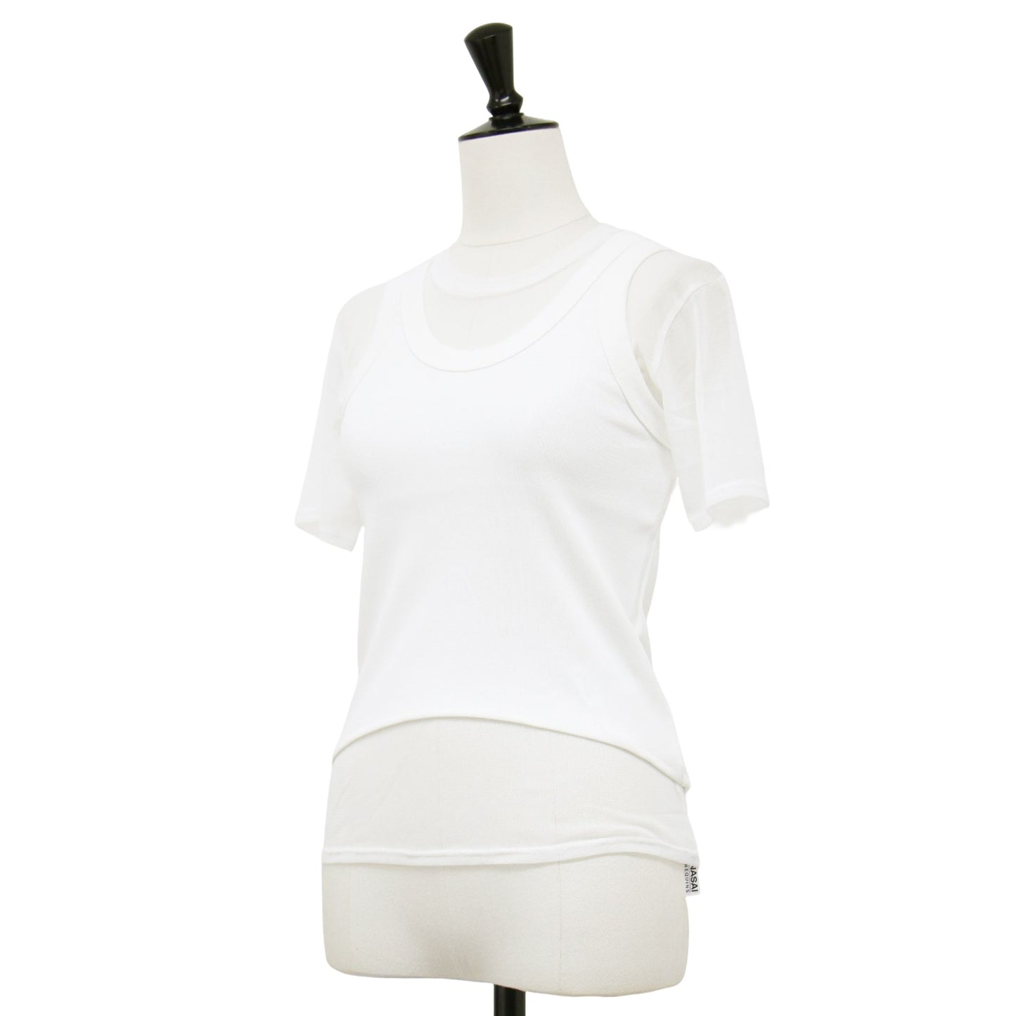 25春夏 ショートスリーブ タンクトップ レイヤード プルオーバー / SHORT SLEEVE WITH TANK LAYERED PULLOVER Tシャツ クルーネック 半袖 メッシュ ナイロン コットン