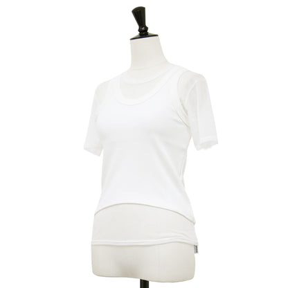 25春夏 ショートスリーブ タンクトップ レイヤード プルオーバー / SHORT SLEEVE WITH TANK LAYERED PULLOVER Tシャツ クルーネック 半袖 メッシュ ナイロン コットン