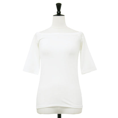25春夏 コットン オフショルダー ハーフスリーブ トップス / COTTON POLYURETHANE OFF SHOULDER HALF SLEEVE TOPS カットソー 五分袖