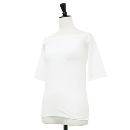 25春夏 コットン オフショルダー ハーフスリーブ トップス / COTTON POLYURETHANE OFF SHOULDER HALF SLEEVE TOPS カットソー 五分袖