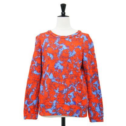 プリント スウェット シャツ / プルオーバー クルーネック 長袖 総柄 コットン