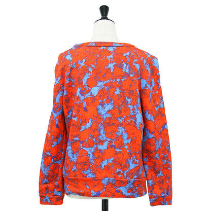 プリント スウェット シャツ / プルオーバー クルーネック 長袖 総柄 コットン