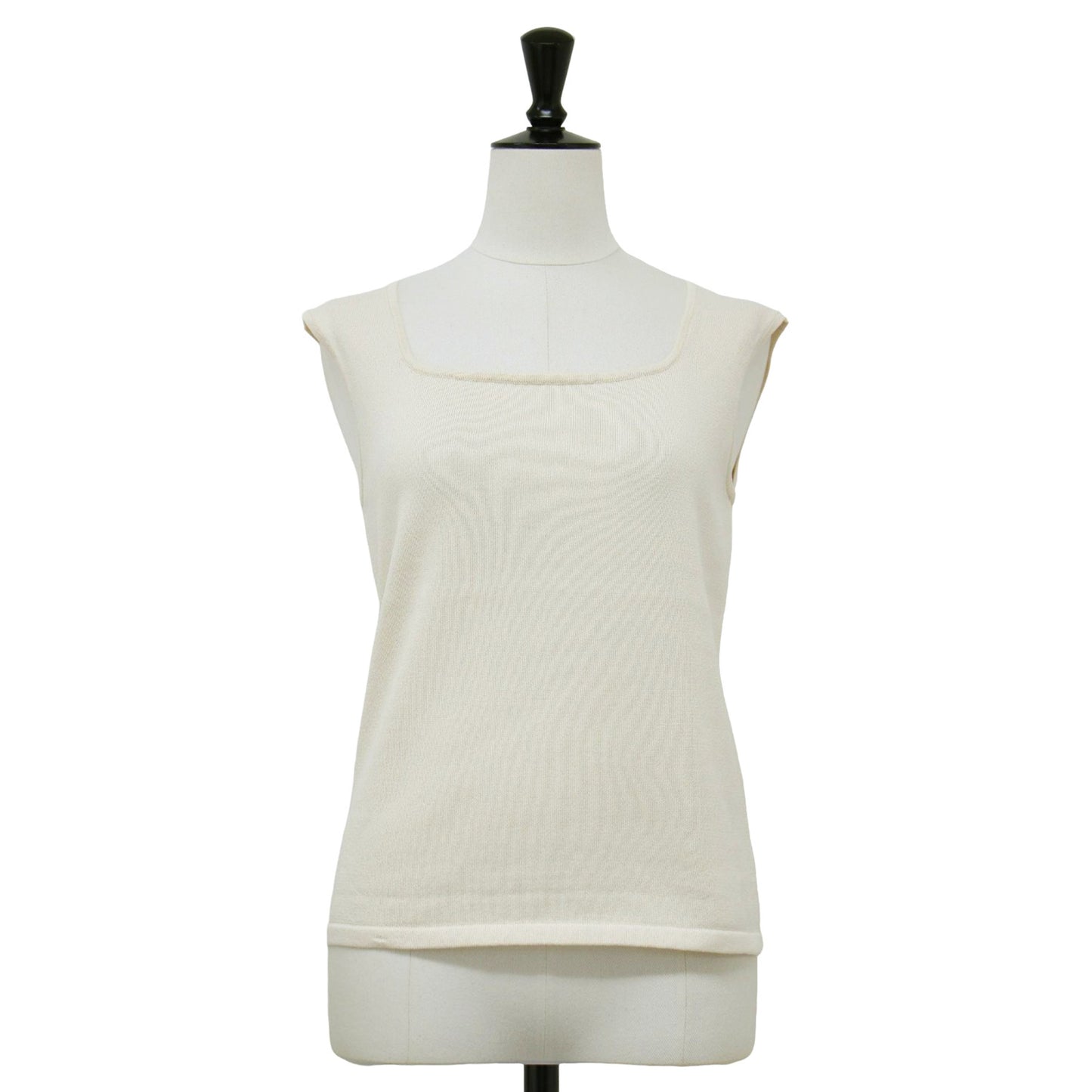 25春夏 ペーパー ミックス スリーブレス ニット / Paper Mix Sleeveless プルオーバー ノースリーブ スクエアネック