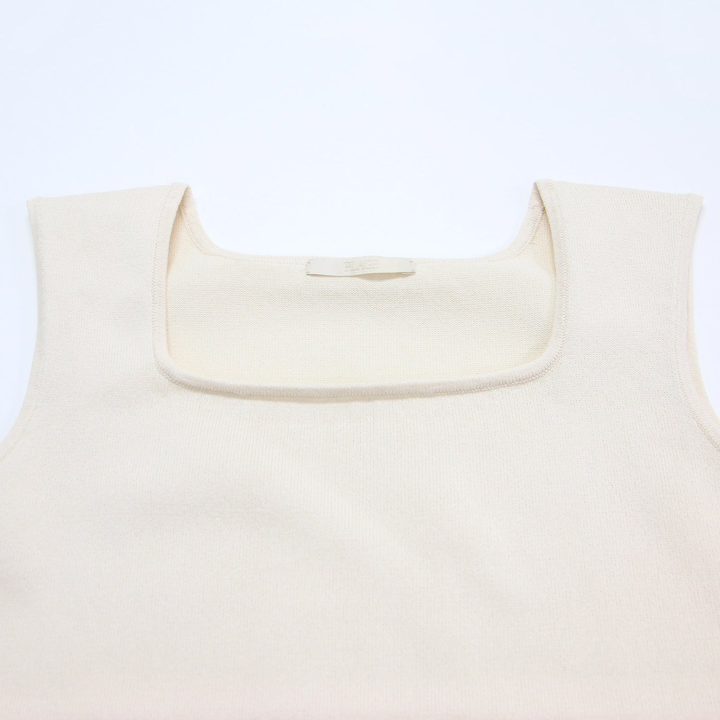 25春夏 ペーパー ミックス スリーブレス ニット / Paper Mix Sleeveless プルオーバー ノースリーブ スクエアネック