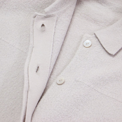 23秋冬 ミルドウール ニット ジレ / ベスト 襟付き オーバーサイズ ブークレ素材