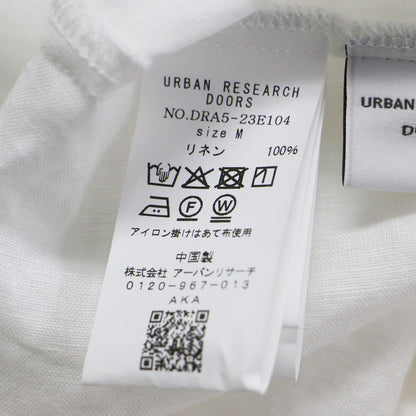 25春夏 リネン ギャザースリーブ Vネック ブラウス / シャツ プルオーバー 半袖 ワイド ドルマンスリーブ