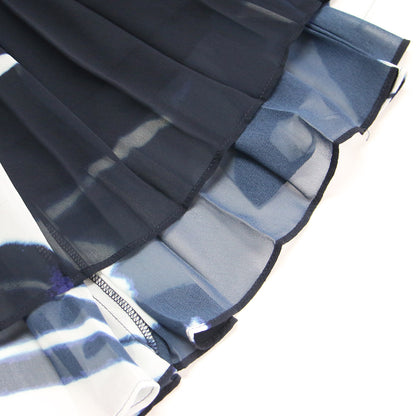 Odetta プリーツ マキシ ドレス / ワンピース ロング Vネック ノースリーブ 総柄 プリント