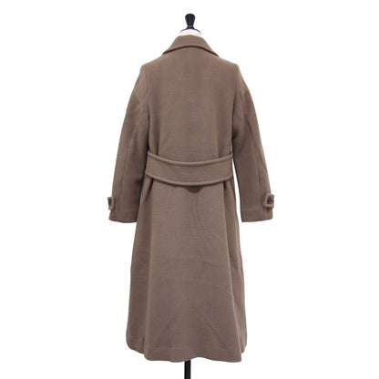 セミフレア ダブル コート / チェスター ロング Vネック ウール