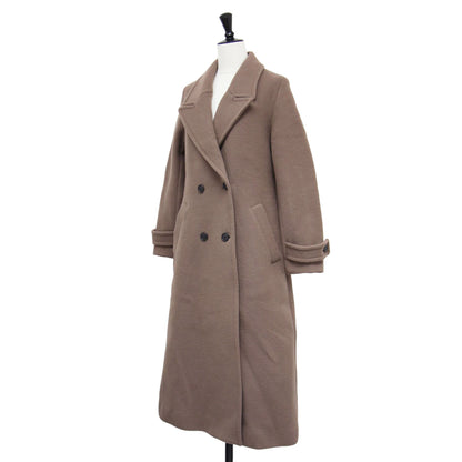 セミフレア ダブル コート / チェスター ロング Vネック ウール