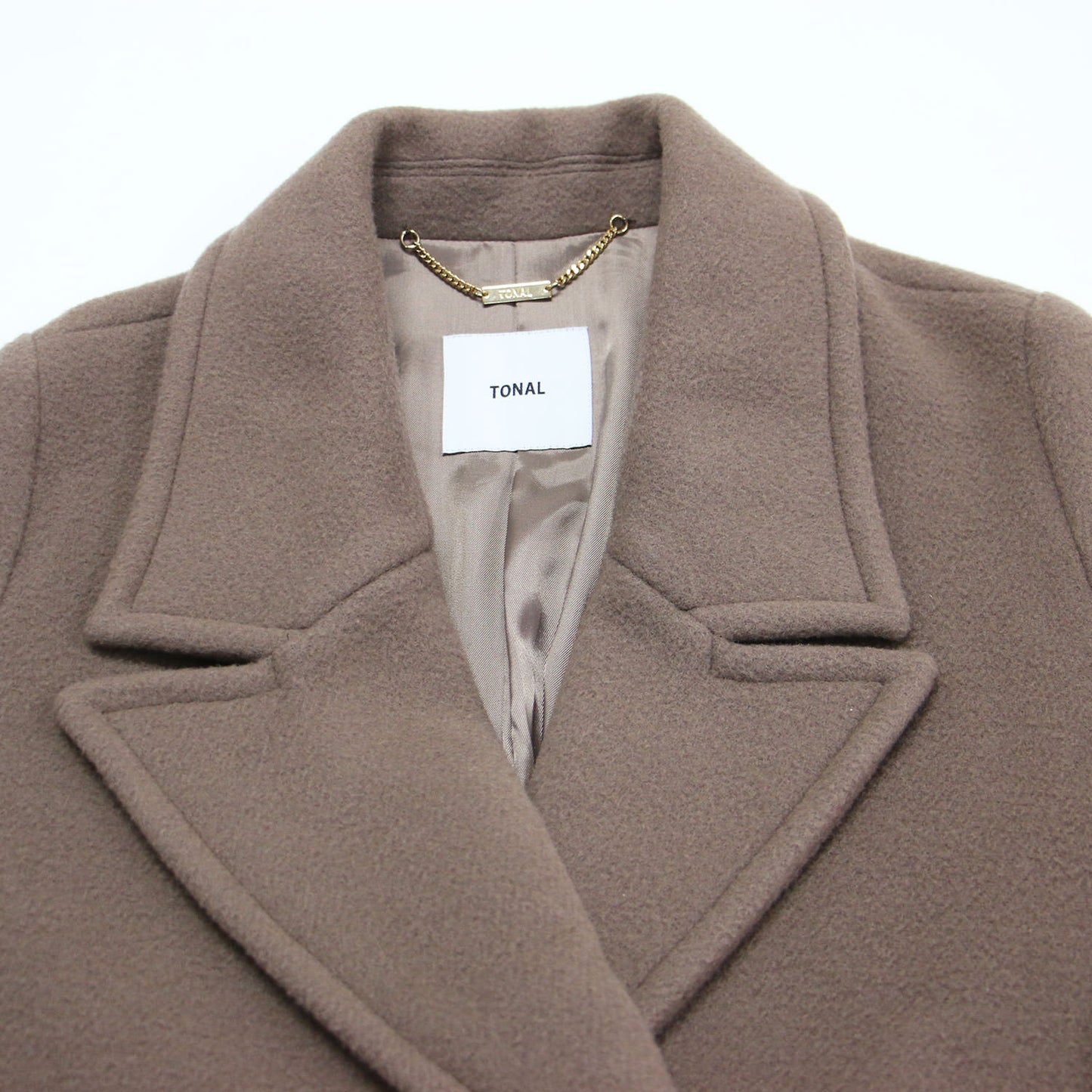 セミフレア ダブル コート / チェスター ロング Vネック ウール